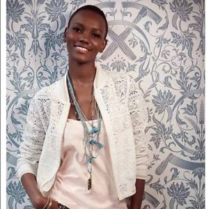 Anthropologie lace bomber jacket